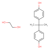 Chemical structure of 4-[2-(4-hydroxyphenyl)propan-2-yl]phenol; ethane-1,2-diol - CSSB06744559549