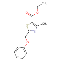Chemical structure of ethyl 4-methyl-2-(phenoxymethyl)-1,3-thiazole-5-carboxylate - CSSB00000613575