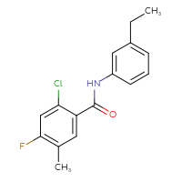 Chemical structure of 2-chloro-N-(3-ethylphenyl)-4-fluoro-5-methylbenzamide - CSSB02035227817