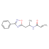 Chemical structure of N-[1-(3-phenyl-1,2,4-oxadiazol-5-yl)propan-2-yl]prop-2-enamide - CSSB01789044815
