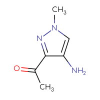 Chemical structure of 1-(4-amino-1-methyl-1H-pyrazol-3-yl)ethan-1-one - CSSB00021289159