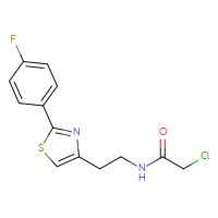 Chemical structure of 2-chloro-N-{2-[2-(4-fluorophenyl)-1,3-thiazol-4-yl]ethyl}acetamide - CSSB02378017168