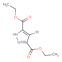 Chemical structure of 3,5-diethyl 4-bromo-1H-pyrazole-3,5-dicarboxylate - CSSB00010873839