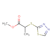 Chemical structure of methyl 2-(1,3,4-thiadiazol-2-ylsulfanyl)propanoate - CSSB00000151392