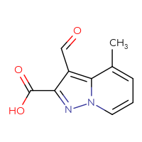 Chemical structure of 3-formyl-4-methylpyrazolo[1,5-a]pyridine-2-carboxylic acid - CSSB00102953827
