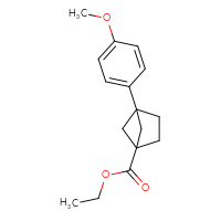 Chemical structure of ethyl 4-(4-methoxyphenyl)bicyclo[2.1.1]hexane-1-carboxylate - CSSB15123495299
