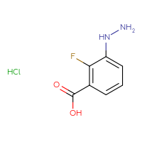 Chemical structure of 2-fluoro-3-hydrazinylbenzoic acid hydrochloride - CSSB00015204393