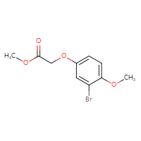 Chemical structure of methyl 2-(3-bromo-4-methoxyphenoxy)acetate - CSSB02518845552