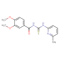 Chemical structure of 3-(3,4-dimethoxybenzoyl)-1-(6-methylpyridin-2-yl)thiourea - CSSB00121706531