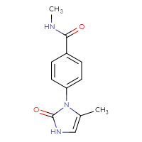 Chemical structure of N-methyl-4-(5-methyl-2-oxo-2,3-dihydro-1H-imidazol-1-yl)benzamide - CSSB01995252229