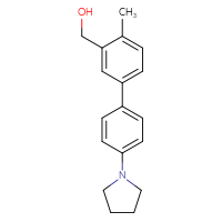 Chemical structure of [4-methyl-4'-(pyrrolidin-1-yl)-[1,1'-biphenyl]-3-yl]methanol - CSSB06422764550