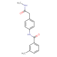 Chemical structure of 3-methyl-N-{4-[(methylcarbamoyl)methyl]phenyl}benzamide - CSSB00026837309