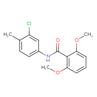 Chemical structure of N-(3-chloro-4-methylphenyl)-2,6-dimethoxybenzamide - CSSB00046449548