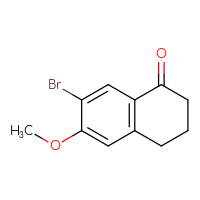 Chemical structure of 7-bromo-6-methoxy-1,2,3,4-tetrahydronaphthalen-1-one - CSSB00010011101