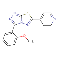 Chemical structure of 4-[3-(2-methoxyphenyl)-[1,2,4]triazolo[3,4-b][1,3,4]thiadiazol-6-yl]pyridine - CSSB00121637905