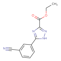 Chemical structure of ethyl 5-(3-cyanophenyl)-1H-1,2,4-triazole-3-carboxylate - CSSB00000718978