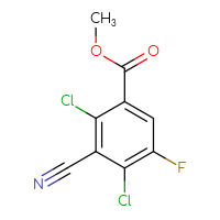 Chemical structure of methyl 2,4-dichloro-3-cyano-5-fluorobenzoate - CSSB00010730609