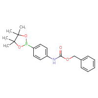 Chemical structure of benzyl N-[4-(4,4,5,5-tetramethyl-1,3,2-dioxaborolan-2-yl)phenyl]carbamate - CSSB00000040476