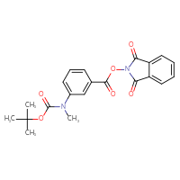 Chemical structure of 1,3-dioxo-2,3-dihydro-1H-isoindol-2-yl 3-{[(tert-butoxy)carbonyl](methyl)amino}benzoate - CSSB00116216765
