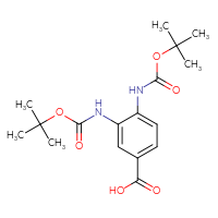 Chemical structure of 3,4-bis({[(tert-butoxy)carbonyl]amino})benzoic acid - CSSB00010005268
