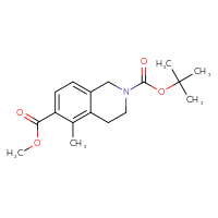 Chemical structure of 2-tert-butyl 6-methyl 5-methyl-1,2,3,4-tetrahydroisoquinoline-2,6-dicarboxylate - CSSB00010274231