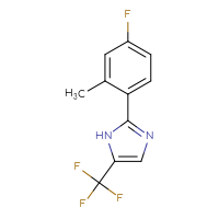 Chemical structure of 2-(4-fluoro-2-methylphenyl)-5-(trifluoromethyl)-1H-imidazole - CSSB02277126797
