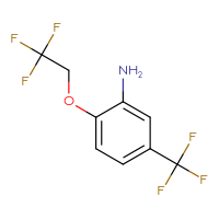 Chemical structure of 2-(2,2,2-trifluoroethoxy)-5-(trifluoromethyl)aniline - CSSB00000389452