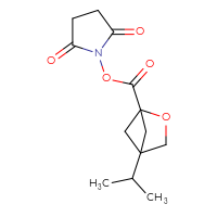 Chemical structure of 2,5-dioxopyrrolidin-1-yl 4-(propan-2-yl)-2-oxabicyclo[2.1.1]hexane-1-carboxylate - CSSB20270856405