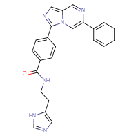 Chemical structure of N-[2-(1H-imidazol-5-yl)ethyl]-4-{6-phenylimidazo[1,5-a]pyrazin-3-yl}benzamide - CSSB06359884742