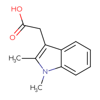 Chemical structure of 2-(1,2-dimethyl-1H-indol-3-yl)acetic acid - CSSB00010301549