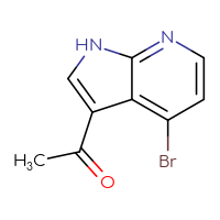 Chemical structure of 1-{4-bromo-1H-pyrrolo[2,3-b]pyridin-3-yl}ethan-1-one - CSSB00010143324