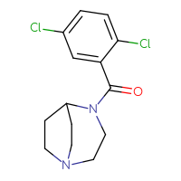 Chemical structure of 4-(2,5-dichlorobenzoyl)-1,4-diazabicyclo[3.2.2]nonane - CSSB00046394340