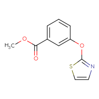 Chemical structure of methyl 3-(1,3-thiazol-2-yloxy)benzoate - CSSB01993992770