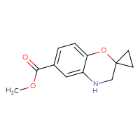 Chemical structure of methyl 3,4-dihydrospiro[1,4-benzoxazine-2,1'-cyclopropane]-6-carboxylate - CSSB00010367931
