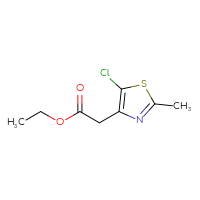 Chemical structure of ethyl 2-(5-chloro-2-methyl-1,3-thiazol-4-yl)acetate - CSSB00055856913