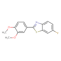 Chemical structure of 2-(3,4-dimethoxyphenyl)-6-fluoro-1,3-benzothiazole - CSSB00025762502