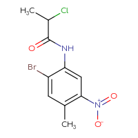 Chemical structure of N-(2-bromo-4-methyl-5-nitrophenyl)-2-chloropropanamide - CSSB00006669647