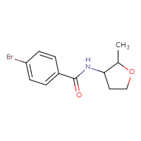 Chemical structure of 4-bromo-N-(2-methyloxolan-3-yl)benzamide - CSSB00013100377