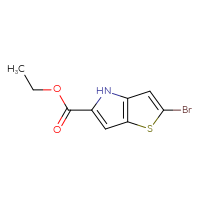 Chemical structure of ethyl 2-bromo-4H-thieno[3,2-b]pyrrole-5-carboxylate - CSSB00010202727