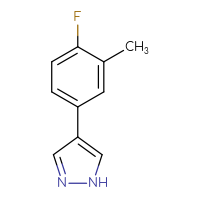 Chemical structure of 4-(4-fluoro-3-methylphenyl)-1H-pyrazole - CSSB00103030370