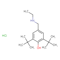 Chemical structure of 2,6-di-tert-butyl-4-[(ethylamino)methyl]phenol hydrochloride - CSSB00025767157