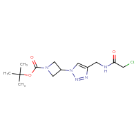 Chemical structure of tert-butyl 3-{4-[(2-chloroacetamido)methyl]-1H-1,2,3-triazol-1-yl}azetidine-1-carboxylate - CSSB02115921117