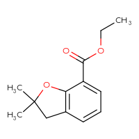 Chemical structure of ethyl 2,2-dimethyl-2,3-dihydro-1-benzofuran-7-carboxylate - CSSB00047734027