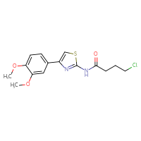 Chemical structure of 4-chloro-N-[4-(3,4-dimethoxyphenyl)-1,3-thiazol-2-yl]butanamide - CSSB00028080816