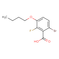 Chemical structure of 6-bromo-3-butoxy-2-fluorobenzoic acid - CSSB06835378492