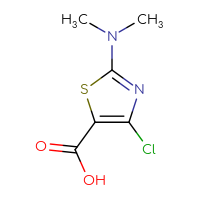Chemical structure of 4-chloro-2-(dimethylamino)-1,3-thiazole-5-carboxylic acid - CSSB00012812447