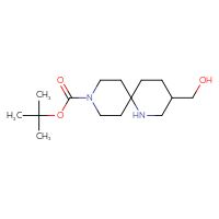 Chemical structure of tert-butyl 3-(hydroxymethyl)-1,9-diazaspiro[5.5]undecane-9-carboxylate - CSSB21495860417