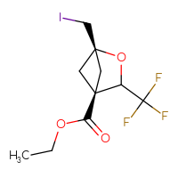 Chemical structure of ethyl (1r,4r)-1-(iodomethyl)-3-(trifluoromethyl)-2-oxabicyclo[2.1.1]hexane-4-carboxylate - CSSB06741647083