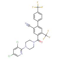 Chemical structure of 4-[4-(3,5-dichloropyridin-2-yl)piperazine-1-carbonyl]-4',5-bis(trifluoromethyl)-[1,1'-biphenyl]-2-carbonitrile - CSSB20572401537