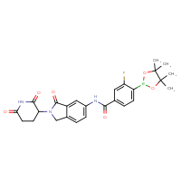 Chemical structure of N-[2-(2,6-dioxopiperidin-3-yl)-3-oxo-2,3-dihydro-1H-isoindol-5-yl]-3-fluoro-4-(4,4,5,5-tetramethyl-1,3,2-dioxaborolan-2-yl)benzamide - CSSB21531616176